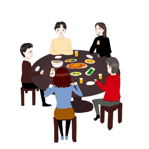围桌而坐 举箸共食 同吃一盘菜 同喝一盆汤 一边吃饭 一边聊天 这样的