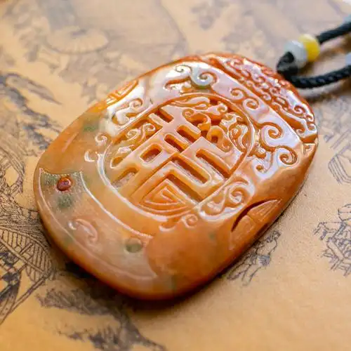 锦玉天然翡翠挂件仿古龙凤冰种xxf1084颈饰