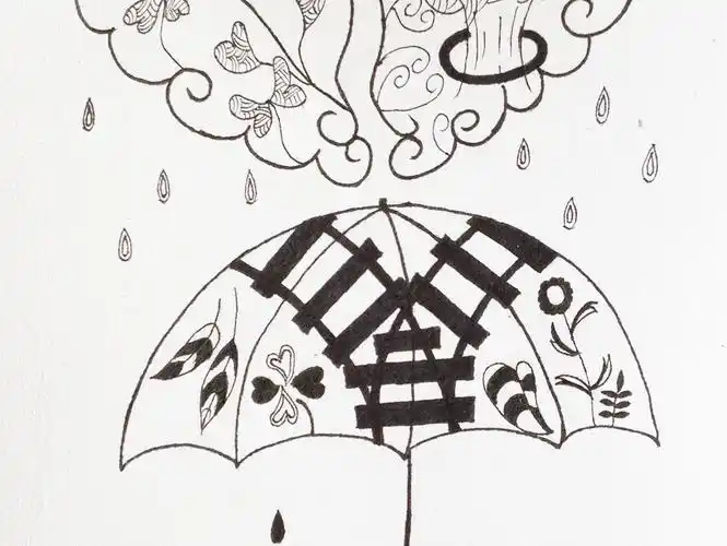 雨伞和爱心的联想