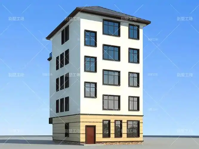 五层楼房外观设计图门面临街别墅,占地105平