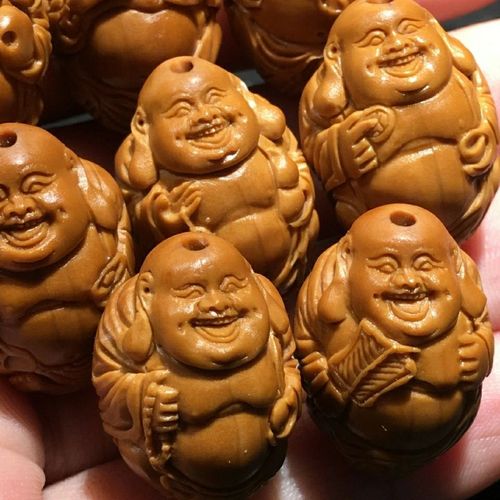 橄榄核雕刻八宝弥勒手串 八大弥勒 文竹款 橄榄胡手串手链男 文玩