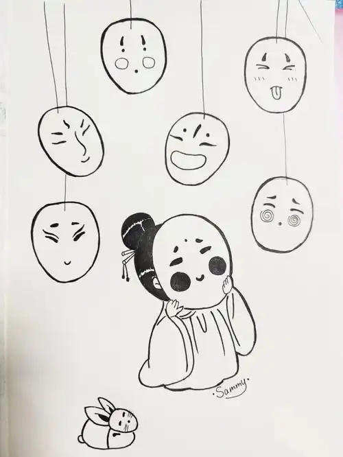 临摹古风系列面具