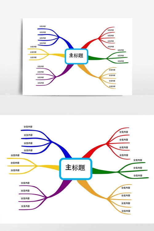 简约彩色思维导图模板