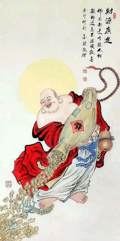 15幅弥勒佛水墨系列,祝您笑口常开,财源广进!