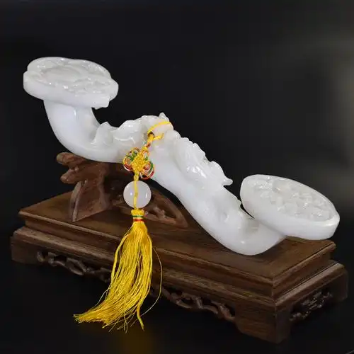 玉如意摆件居家客厅办公室电视柜风水玄关玉石如意大摆件招财貔貅