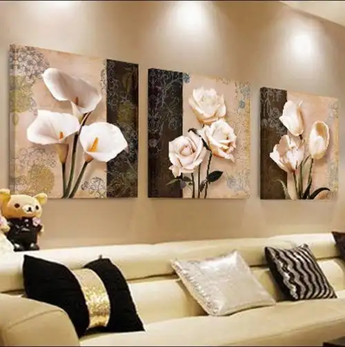 北欧客厅装饰画沙发背景墙三联组合壁画餐厅卧室挂画现代简约油画