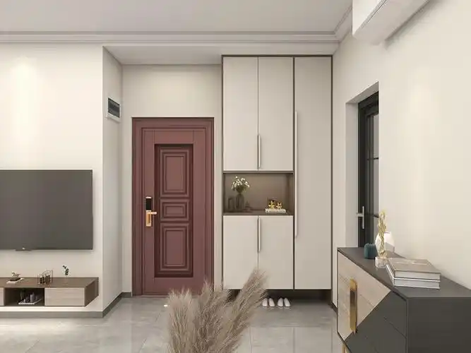 实景图片欣赏-小户型家装进门蓝色鞋柜效果图片-齐装网室内装修效果图