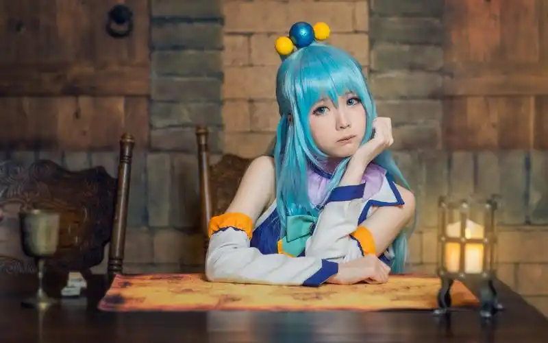 壁纸 可爱的蓝色头发的女孩,角色扮演 1920x1200 hd 高清壁纸, 图片