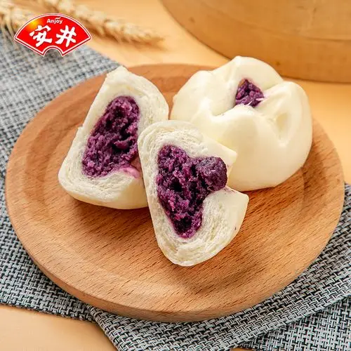安井开心紫薯包儿童营养早餐紫薯卷包子馒头广式包点