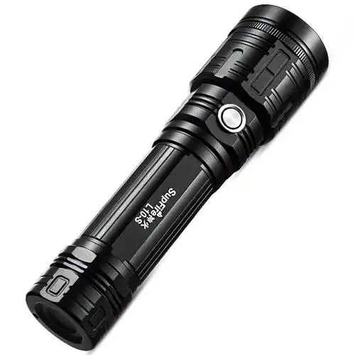 铭久超亮p90战术强光手电筒充电远射5000户外氙气灯led变焦探照灯