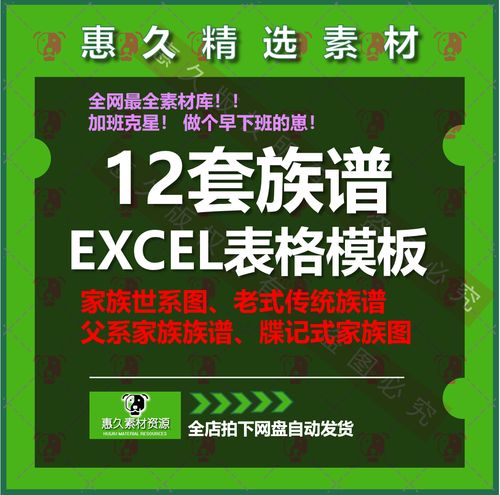 家族族谱图表电子模板excel表格父系母系古风田氏宝塔式世系图