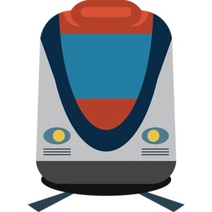 卡通手绘彩色火车头免抠素材