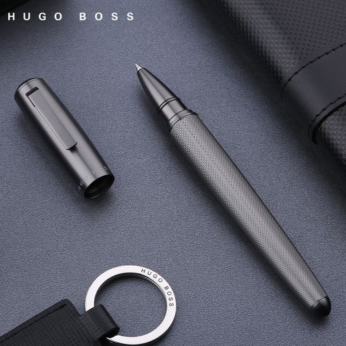 hugoboss德国进口签字笔纯粹系列黑色签字笔 男士商务签名笔刻字