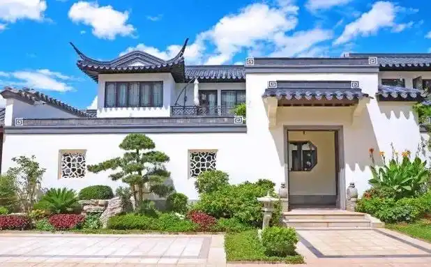 乡村自建中式别墅之庭院砖雕景观太气派了