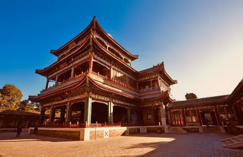 冬日光影下的颐和园