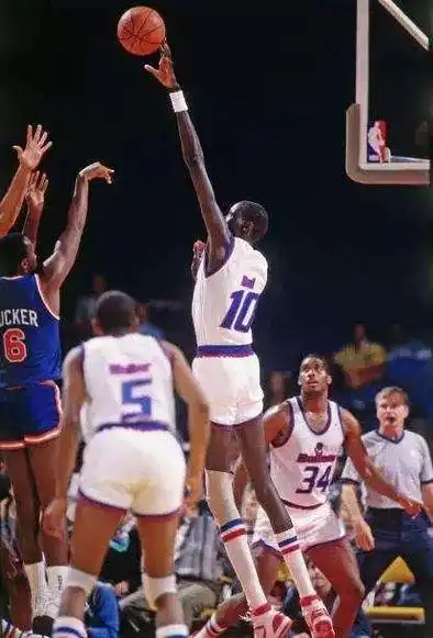 身高超过2米30,臂展达到2米56的波尔,在nba10个赛季,只有场均2.6分4.