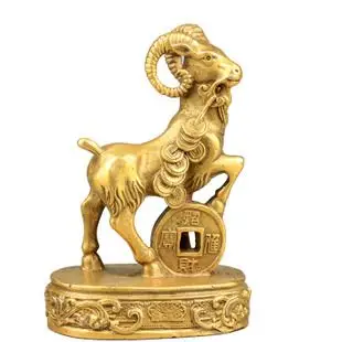 开光纯铜羊摆件 十二生肖羊 大号招财羊 办公客厅工艺品风水摆设