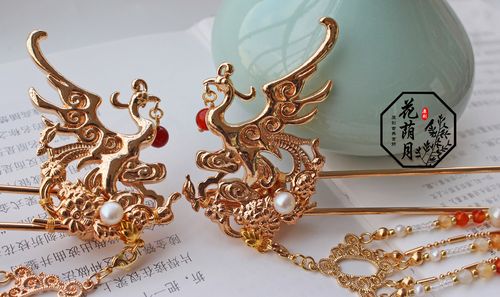 原创古风古典百搭玛瑙流苏凤簪汉服配饰步摇发饰