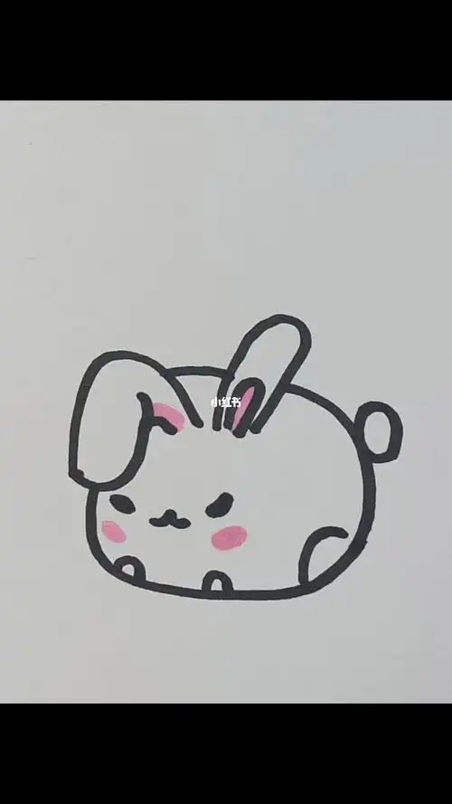 简笔画用椭圆弧线画小白兔