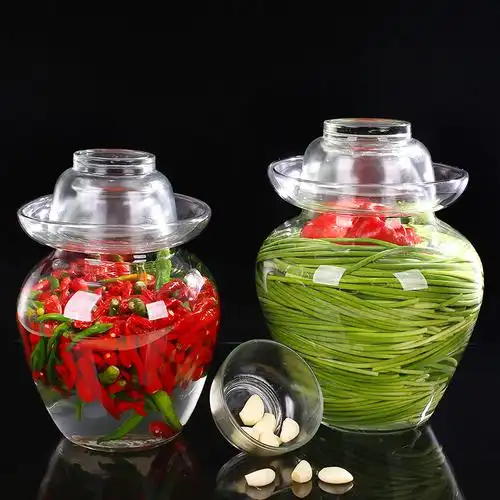 四川泡菜坛子玻璃家用透明加厚大号腌菜10斤密封罐
