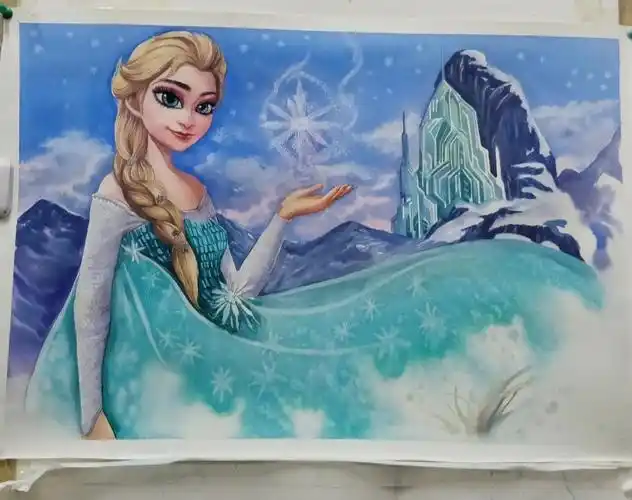 水彩手绘冰雪奇缘附带步骤图