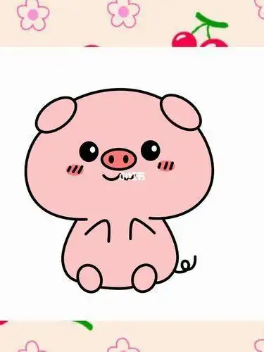 儿童动物简笔画图片儿童简笔画小猪的简单画法呆萌可爱小猪简笔画图片