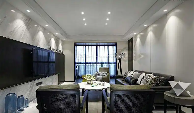 2022现代客厅筒灯装修效果图片