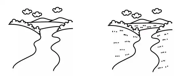 小溪简笔画步骤