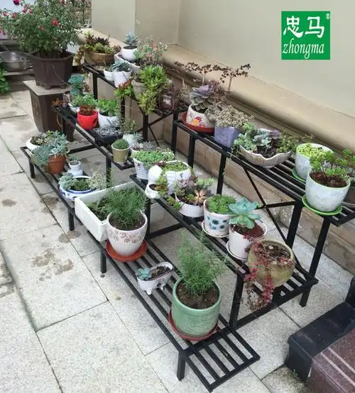 室外花架子阳台铁艺花架落地式阶梯多层户外花盆铁架幼儿园花架