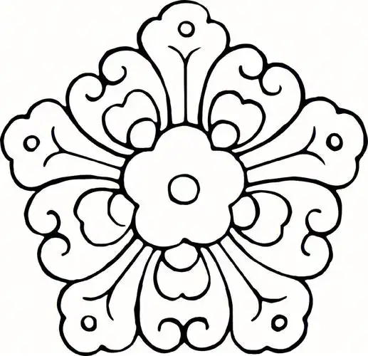 传统纹饰中的一些花卉线稿十三