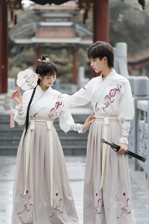 9296#原创绣花传统交领汉服男女款非古装cp情侣大氅汉服氅衣广袖