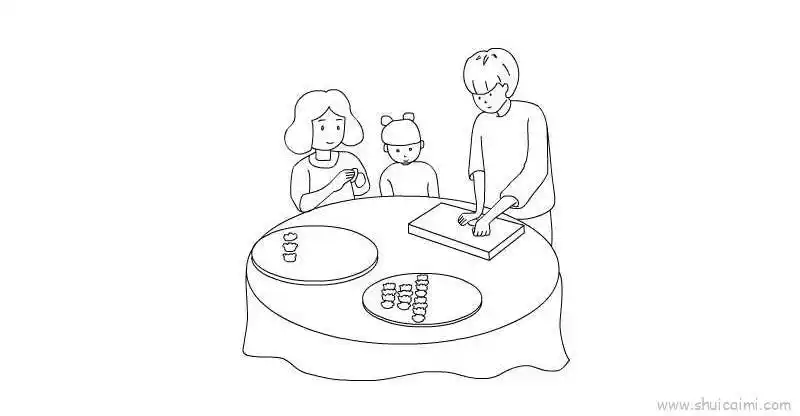 春节包饺子儿童画怎么画 春节包饺子简笔画简单又好看