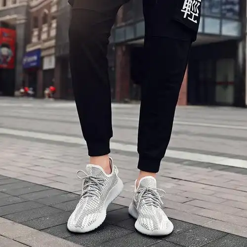 350v2椰子鞋情侣款果冻软底小白鞋透气飞织潮流休闲鞋学生运动鞋