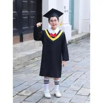 杉贝博士服幼儿园毕业照服装小学生学士服礼服博士帽套装演出表演