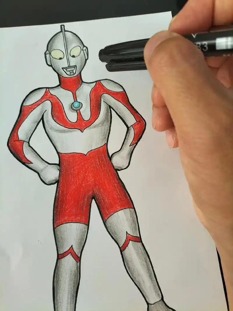 初代奥特曼绘画.#画画 #一起学画画 #手绘 #奥特曼简笔画 - 抖音