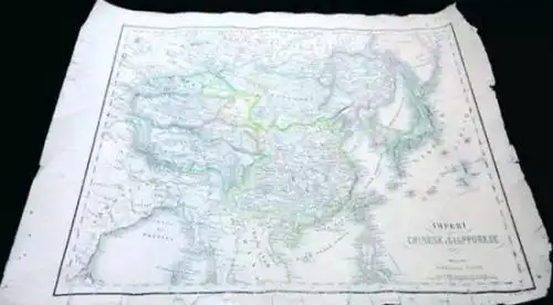 侨胞捐赠意大利1860年版中国古地图 含钓鱼岛