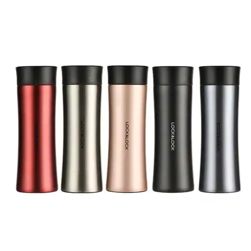 乐扣保温杯马克杯400ml不锈钢水杯便携真空杯子创意茶杯lhc4028