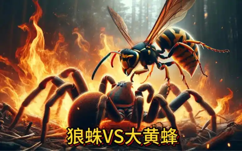 当空中王者的黄蜂遇上凶猛的狼蜘蛛,必有一场硬仗要打!