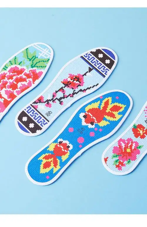 十字绣鞋垫半成品自己绣2020新款简单图案印花带针线手工刺绣男女桔