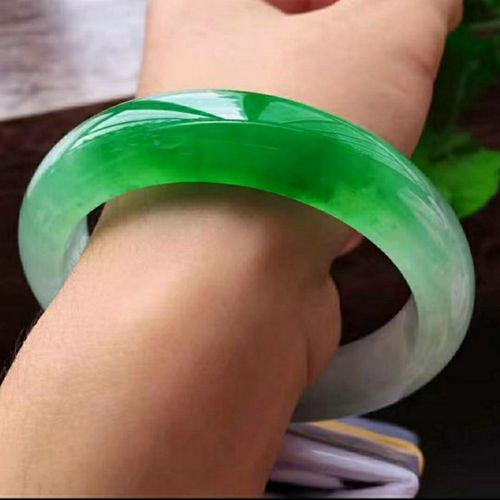 【良心真玉】天然正品冰种翡翠色玉手镯女旺夫玉石手镯玉镯带证书