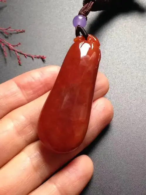 翡翠红翡全红福瓜随形雕刻料子细腻完美无瑕疵饱满大