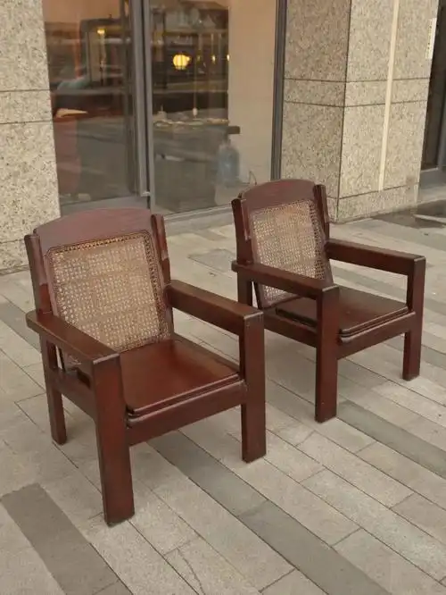 1940年代老上海artdeco藤背柚木沙发