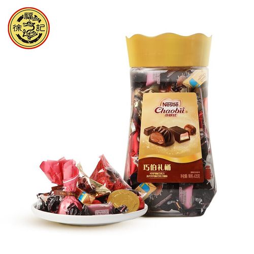 徐福记奇欧比 皇冠巧伯礼桶  什锦巧克力年货糖果 桶装435g