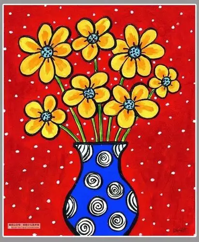 水粉画瓶花可以学习这样配色创作