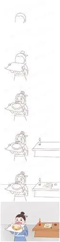 画饼充饥简笔画