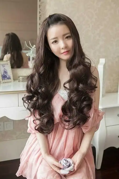 半头套假发女大波浪长卷发自然逼真韩国时尚女士长卷长发卷发发套