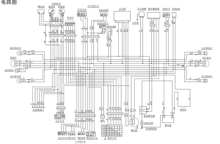 求豪爵银豹摩托全车线路连接