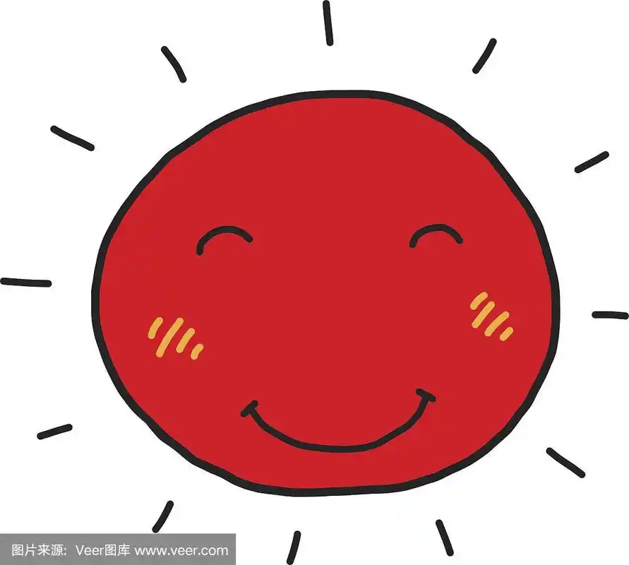 微笑太阳卡通矢量