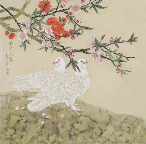 他笔下的花鸟画,刚柔并济,别具一格_工笔画