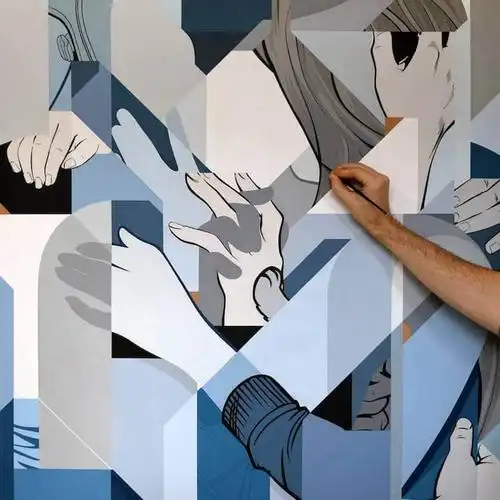 几何图形画几何图形构成的未来主义画作